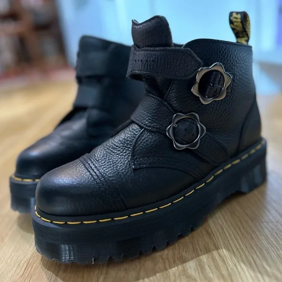 Dr. Martens Black Ankle Boots with Silver Accents - Picture 5 of 8